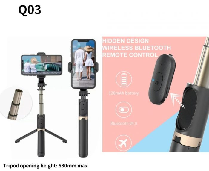 Palo de Selfie con trípode inalámbrico Bluetooth Q03