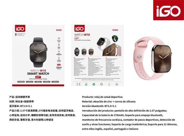 RELOJ DE DEPORTIVA 2.07INCH W10