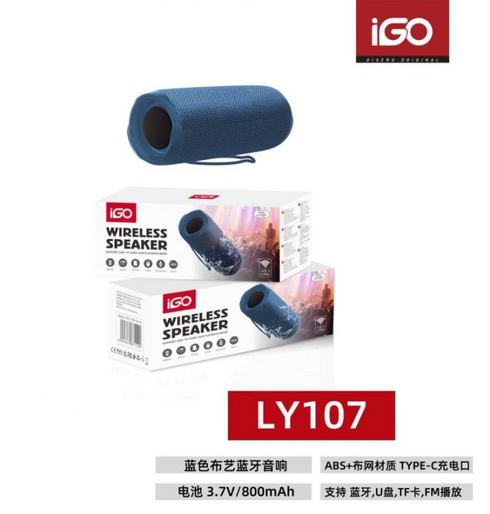 Altavoz Bluetooth Azul LY107 70*175MM