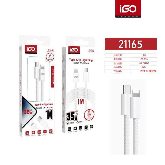 CABLE LIGHTNING-TIPO C PD35W  1M