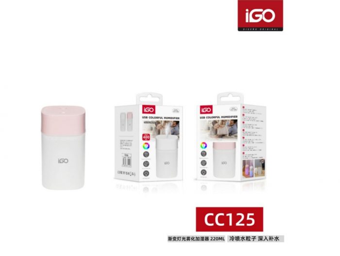 HUMIDIFICADOR CON LUZ LED 220ML ROSA