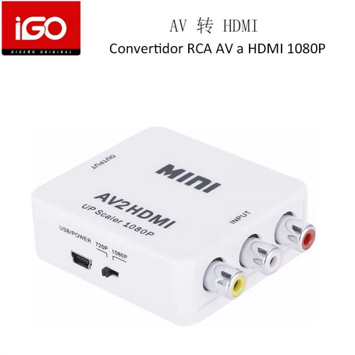 Convertidor RCA AV a HDMI 1080P