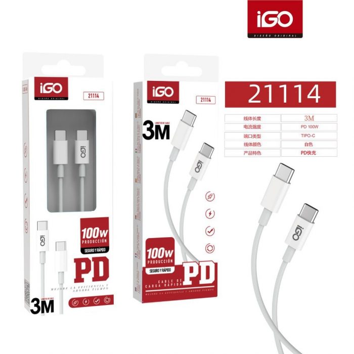 CABLE RÁPIDA TIPO-C TIPO-C 100W 3M