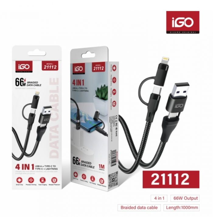 CABLE DE DATOS TRENZADO MULTIFUNCIÓN 1M 66W