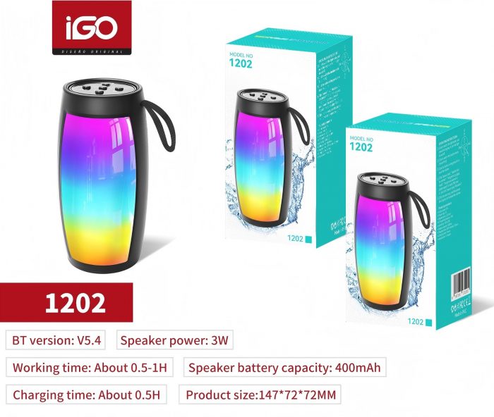 Altavoz Bluetooth con Luces LED Multicolores 1202
