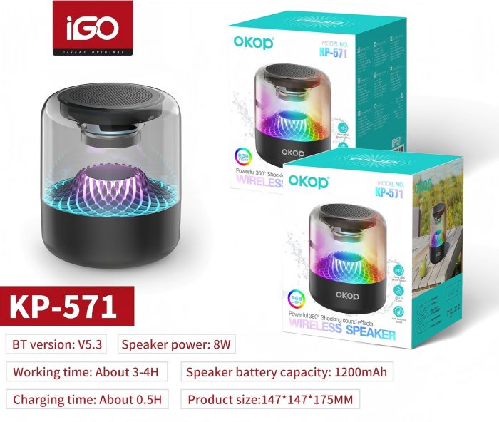 Altavoz Bluetooth con Luces LED Multicolores KP-571