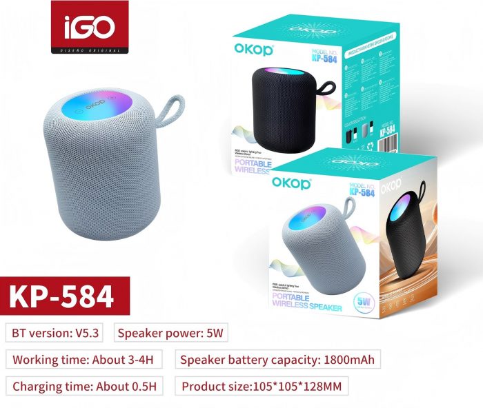 Altavoz Bluetooth con Luces LED Multicolores KP-584