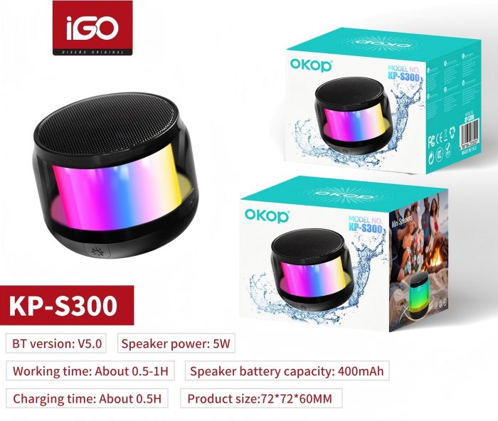 Altavoz Bluetooth con Luces LED Multicolores KP-S300