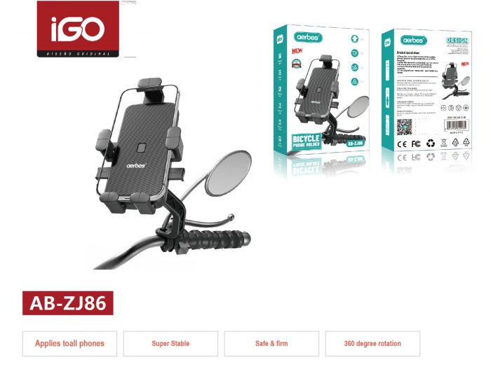 Soporte para teléfono para bicicleta y motocicleta AB-ZJ86