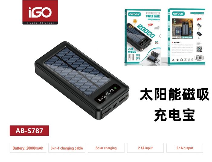 Power bank cargador solar 20000 mAh AB-S787