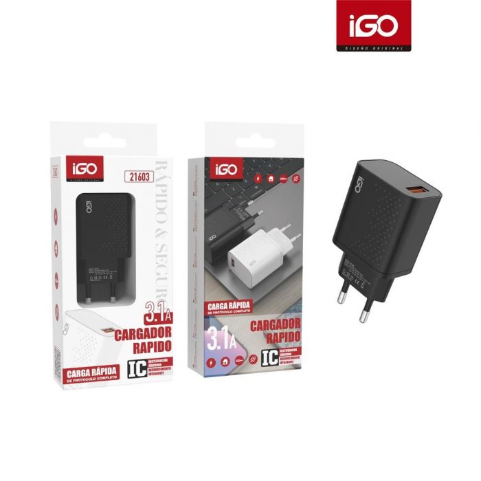 CARGADOR DE MOVIL 3.1A 1 USB NEGRO