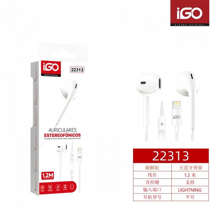AURICULAR PARA IPHONE CONEXION DIRECTA1.2M BLANCO