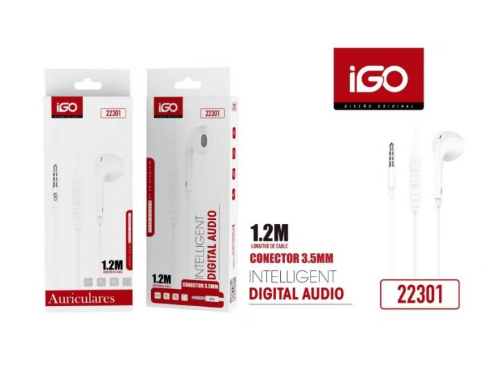 AURICULARES 3.5MM 1.2M BLANCO