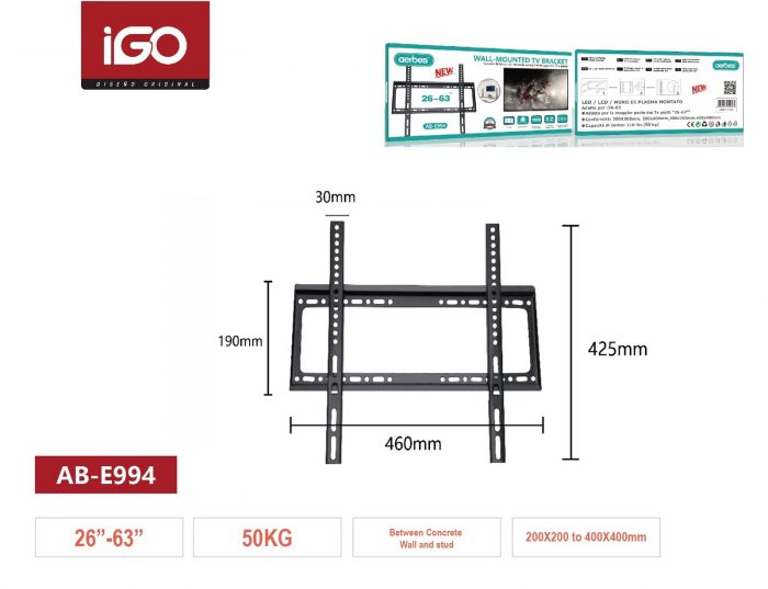 SOPORTE DE PARED PARA TELEVISIÓN AB-E994