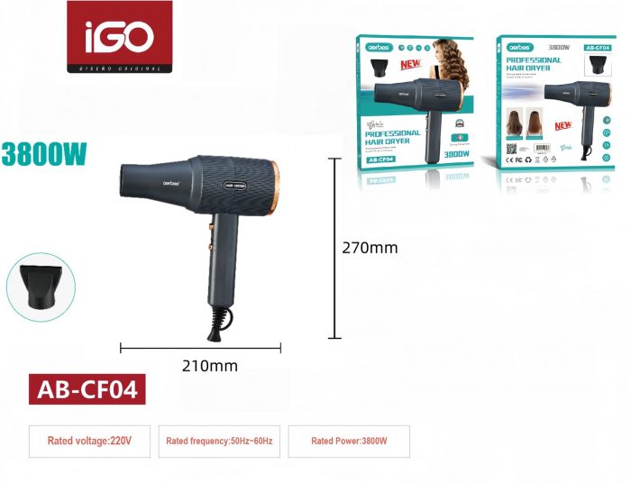 SECADOR DE PELO DOMESTICO 3800W AB-CF04