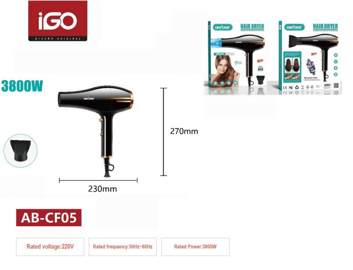 SECADOR DE PELO DOMESTICO 3800W AB-CF05