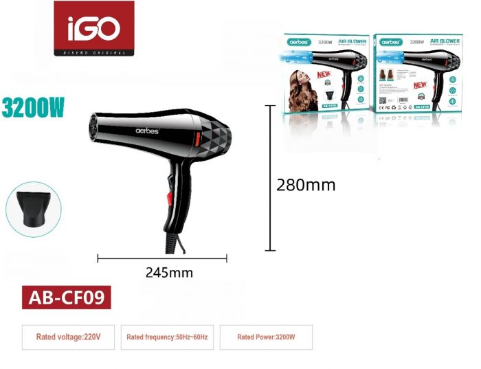 SECADOR DE PELO DOMESTICO 3200W AB-CF09
