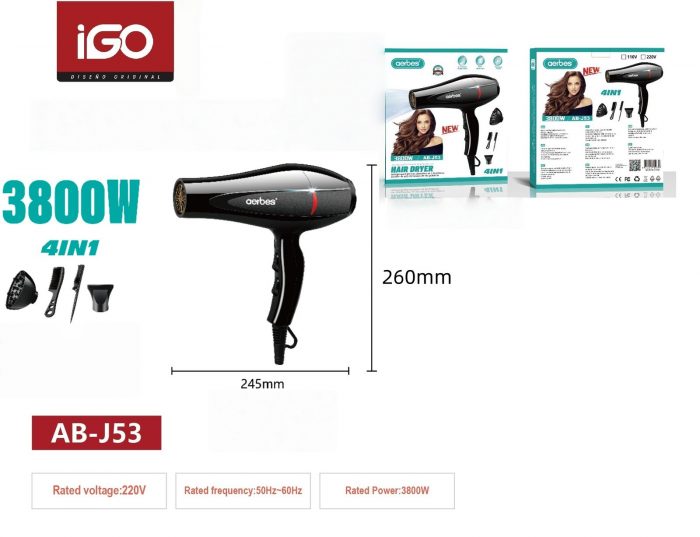 SECADOR DE PELO DOMESTICO 3800W AB-J53