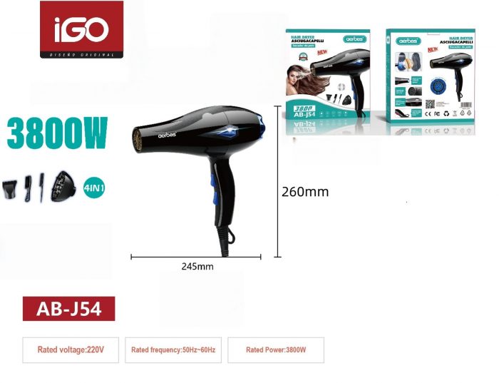 SECADOR DE PELO DOMESTICO 3800W AB-J54