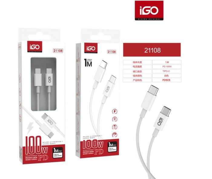 CABLE RÁPIDA TIPO-C TIPO-C 100W 1M