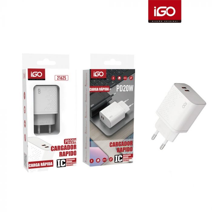 CARGADOR RAPID0 PD 20W TIPO-C*2  BLANCO