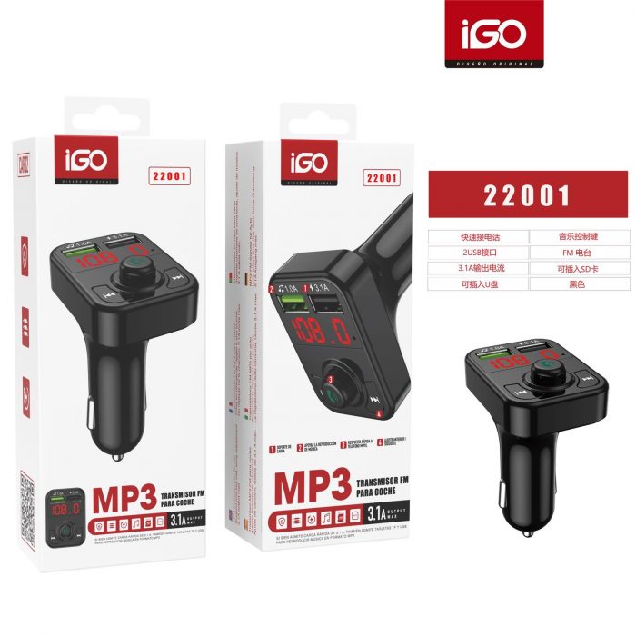 MP3 TRANSMISOR FM PARA COCHE 3.1A 22001