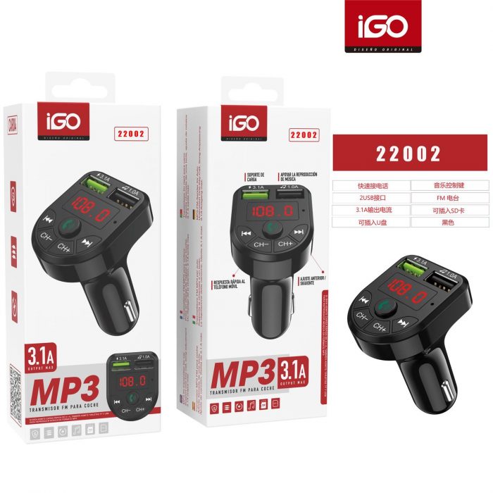 MP3 TRANSMISOR FM PARA COCHE 3.1A 22002