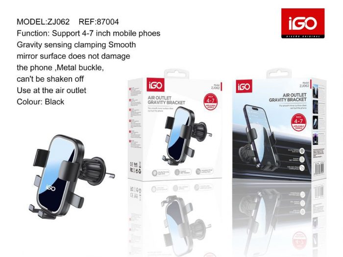 SOPORTE DE MOVIL PARA COCHE NEGRO