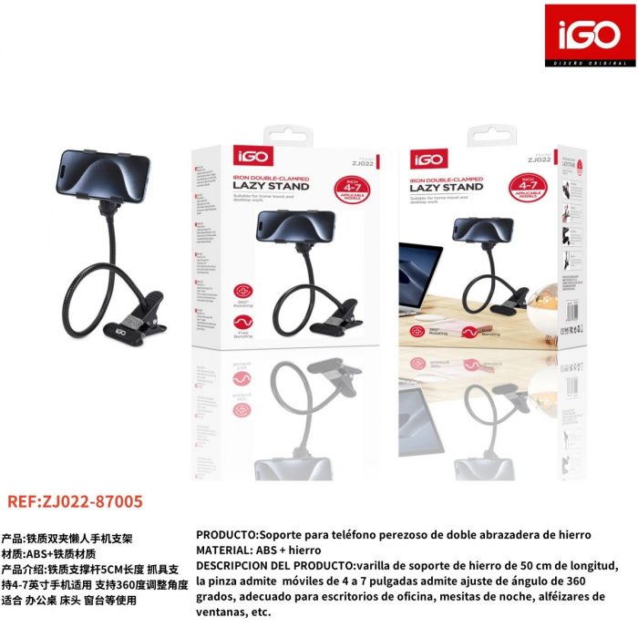 Soporte movil perezoso de doble abrazadera de hierro