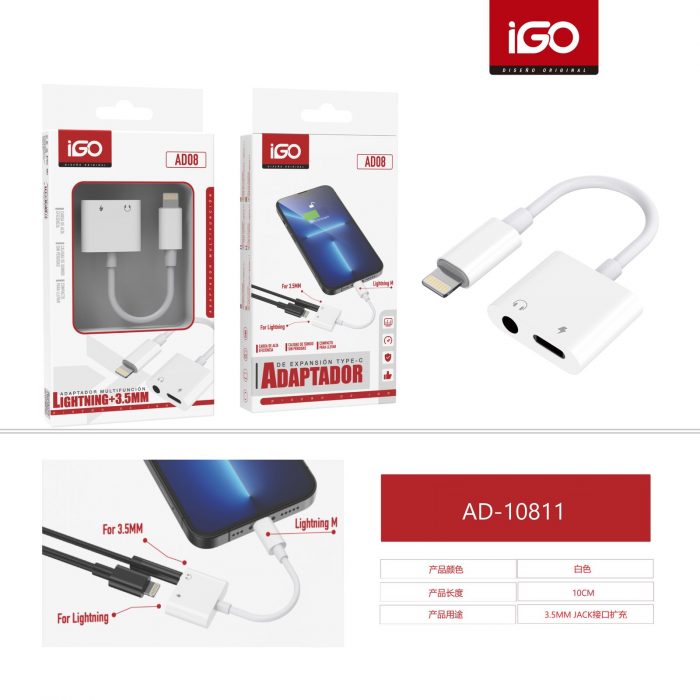 ADAPTADOR CONECTOR EXPANSIVA DE 3.5MM PARA IPHONE