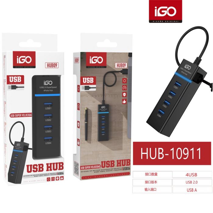 USB HUB 2.0 DE 4 PUERTOS