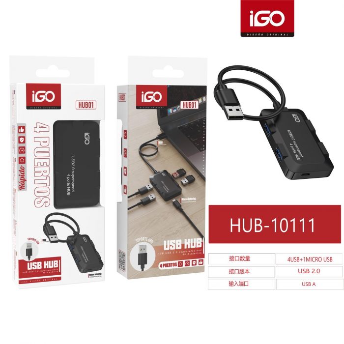USB HUB 2.0 DE 4 PUERTOS