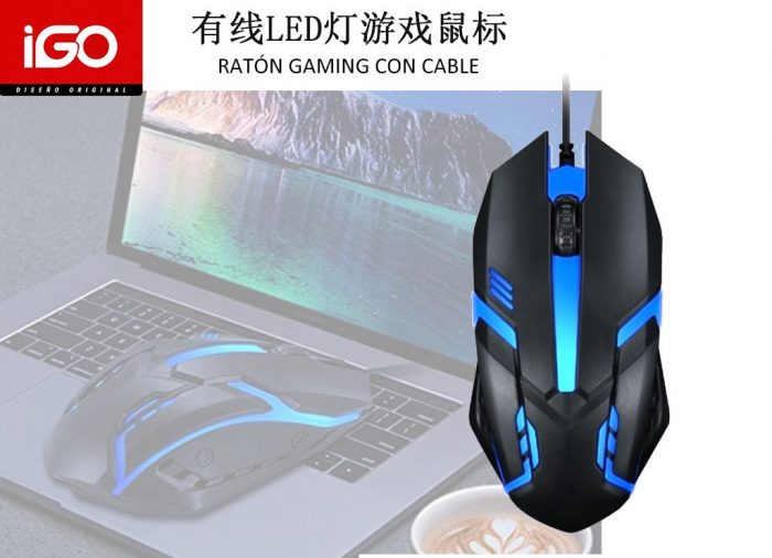 RATON GAMING CON CABLE NEGRO