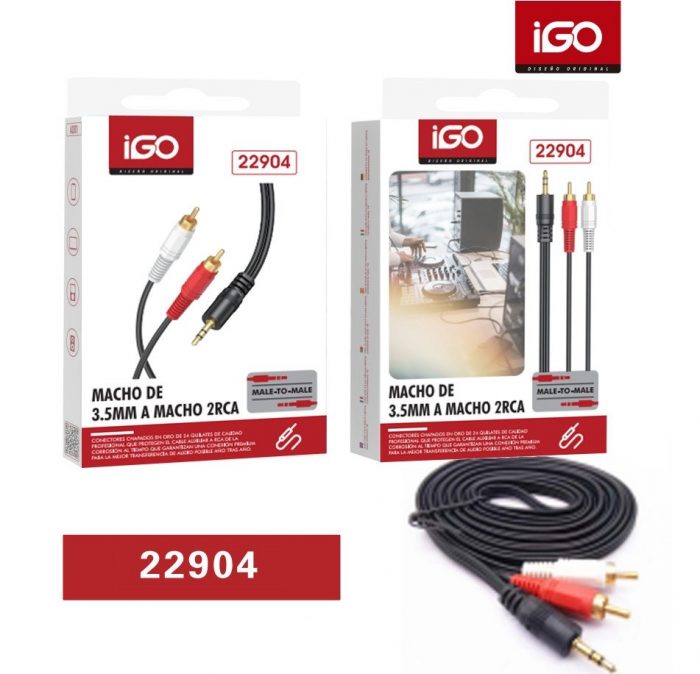 CABLE AUDIO 3.5MM A 2RCA 1.5M