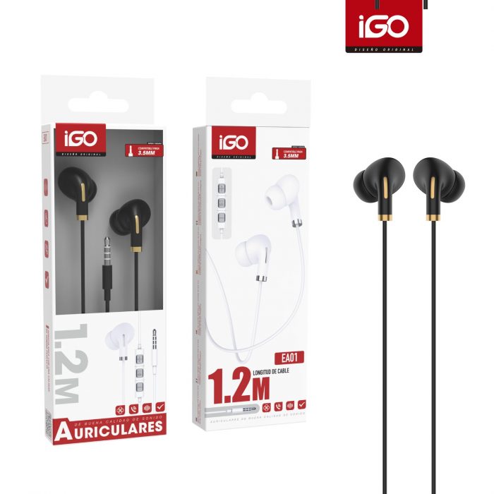 AURICULARES 3.5MM 1.2M GRIS-DORADO