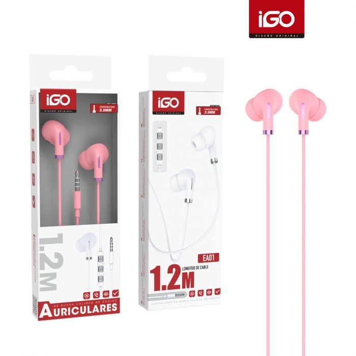 AURICULARES 3.5MM 1.2M ROSA