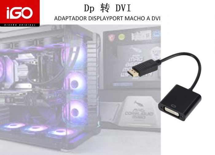 ADAPTADOR DISPLAYPORT MACHO A DVI