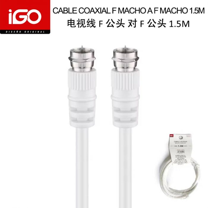 CABLE COAXIAL F MACHO A F MACHO 1.5M