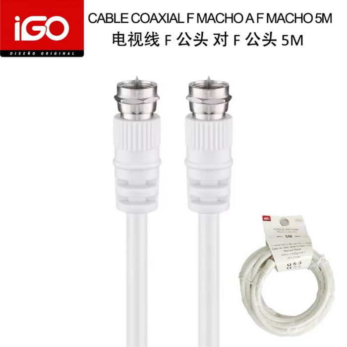 CABLE COAXIAL F MACHO A F MACHO 5M