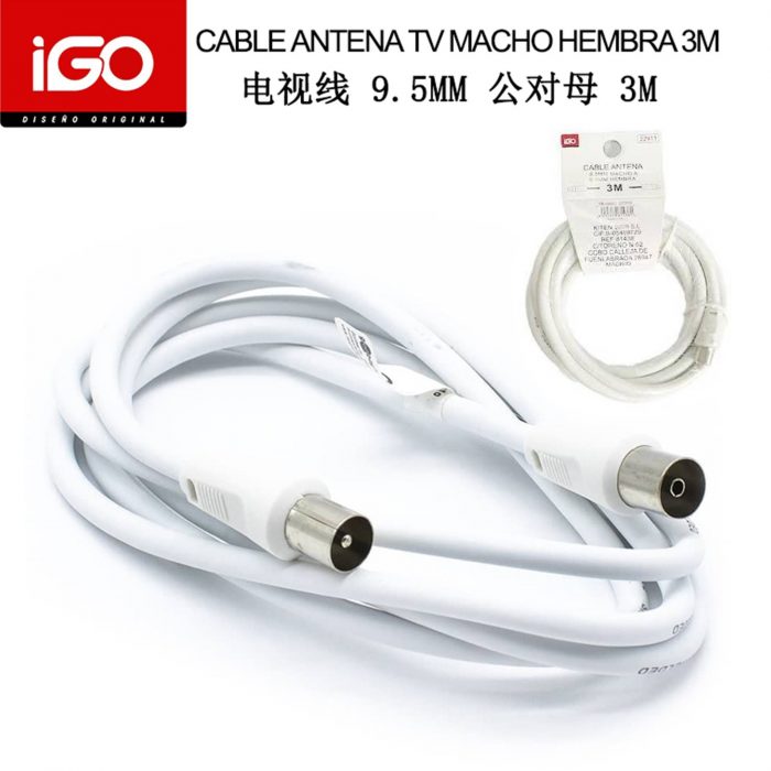 CABLE ANTENA TV MACHO HEMBRA 3M