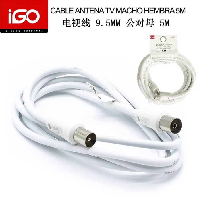 CABLE ANTENA TV MACHO HEMBRA 5M