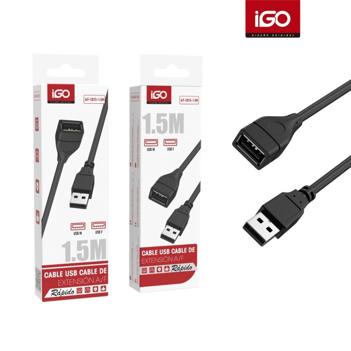 CABLE USB TIPO A/F 1.5M