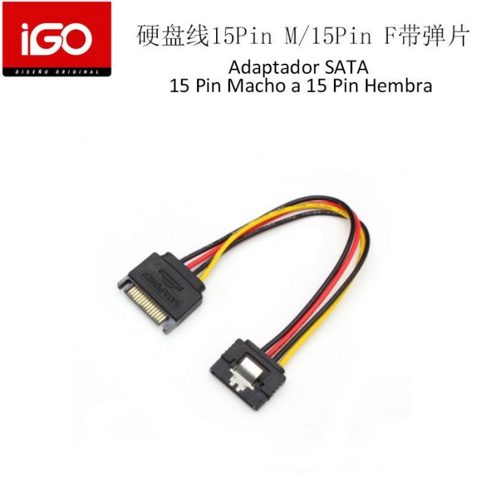 ADAPTADOR SATA 15 PIN MACHO - 15 PIN HEMBRA