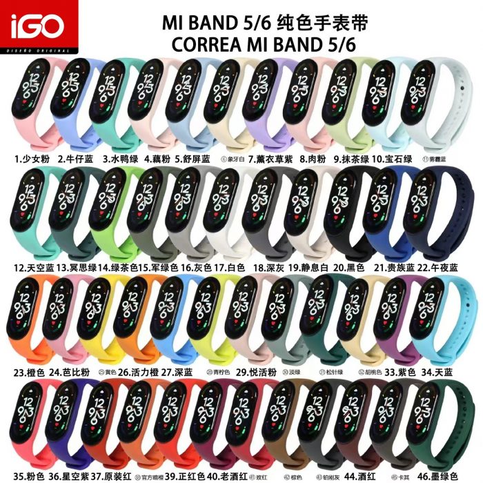 Correa de reloj MI BAND 5 6 de color sólido