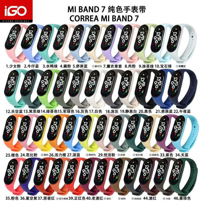 Correa de reloj MI BAND 7 de color liso