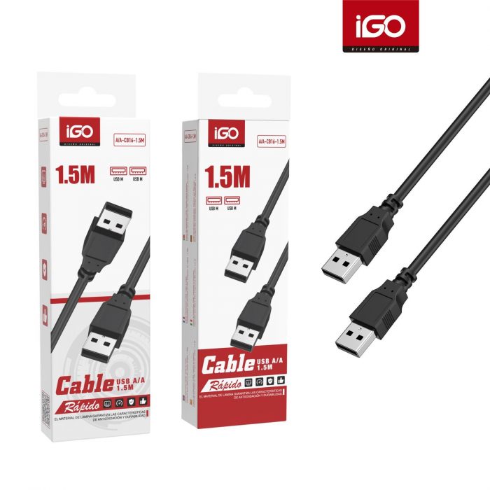 CABLE USB TIPO A/A 1.5M