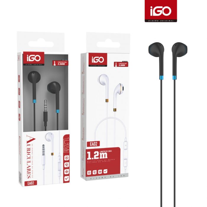 AURICULARES 3.5MM 1.2M NEGRO-AZUL