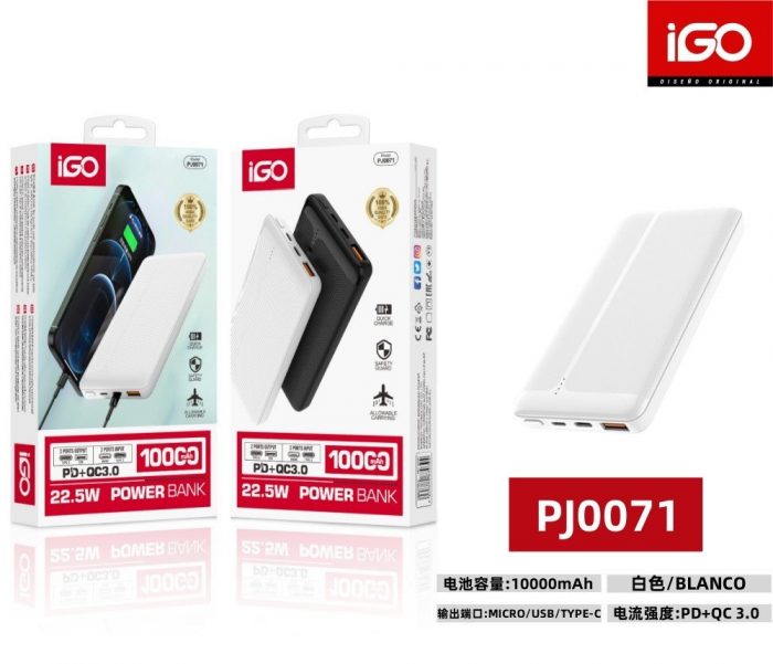 POWER BANK 22W/10000MAH  CON CABLE MICRO