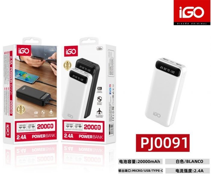 POWER BANK 2.4A/20000MAH  CON CABLE MICRO