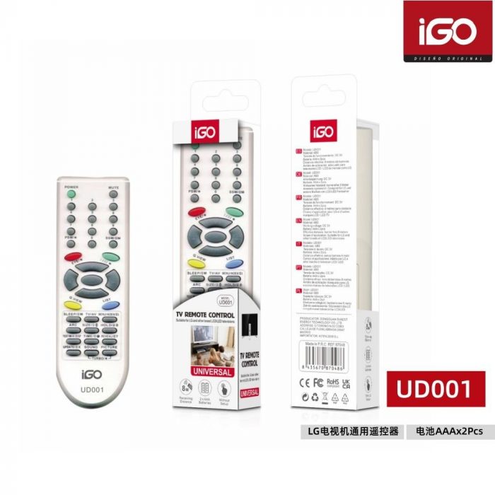 MANDO DE TV UNIVERSAL LG BLANCO UD001
